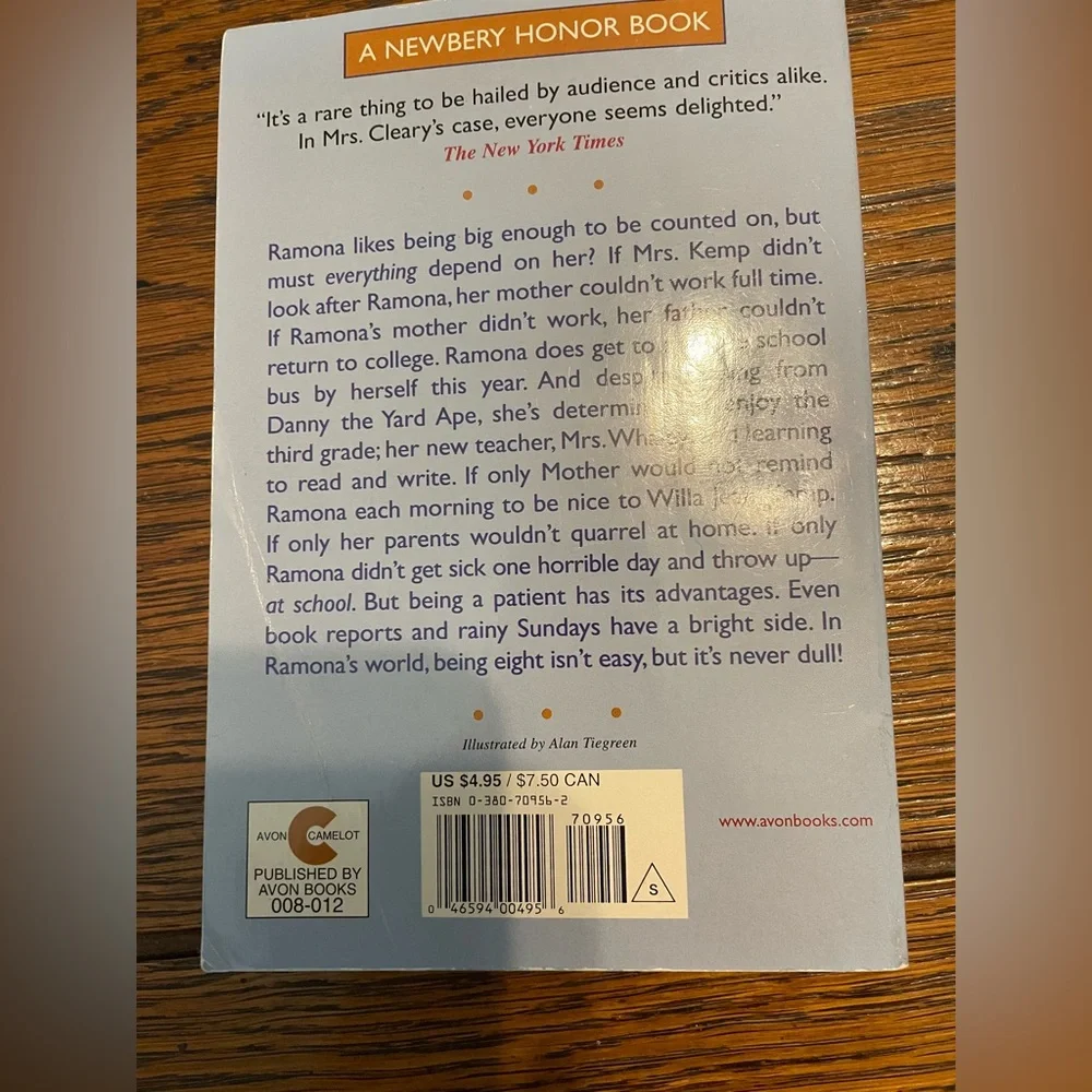 Scholastic Ramona Quimby Age 8 - Yellow Cover with Red Title